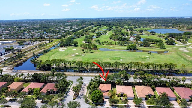6805 Osage Cir, Greenacres, FL 33413 - aerial view of property and surrounding area featuring nearby suburban area, a golf course, and a large body of water