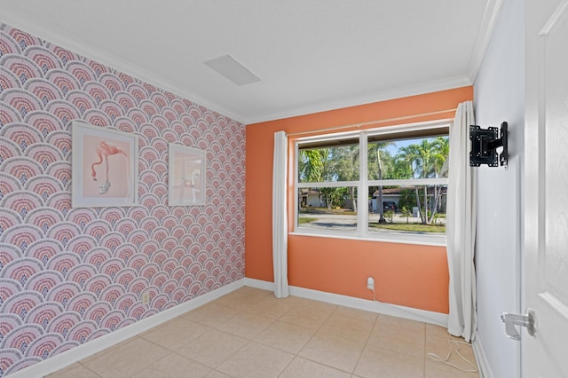 2650 NE 22nd St, Pompano Beach, FL 33062 - tiled spare room with ornamental molding and baseboards