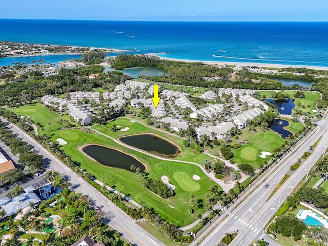 3003 Fairway Dr N, Jupiter, FL 33477 - aerial view of property's location featuring a large body of water, a local golf course, and nearby suburban area