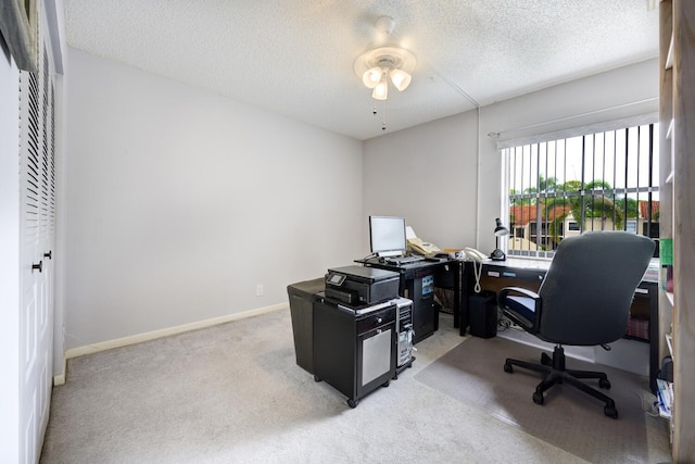 13403 Touchstone Pl Unit A-202, Palm Beach Gardens, FL 33418 - carpeted office featuring a ceiling fan, a textured ceiling, and baseboards
