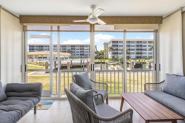 911 Gardenia Dr Unit 154, Delray Beach, FL 33483 - sunroom / solarium featuring a water view and a healthy amount of sunlight