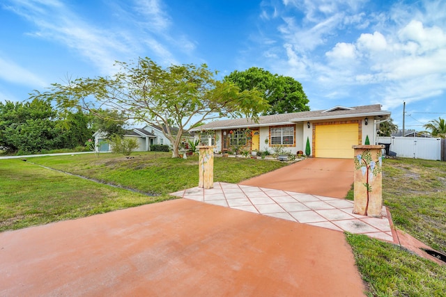 1742 SW Hampshire Ln, Port Saint Lucie, FL 34953 - ranch-style home with a garage, driveway, stucco siding, and a gate