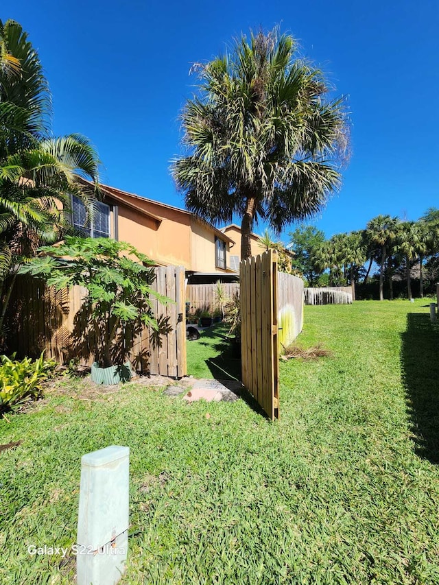 view of yard with fence