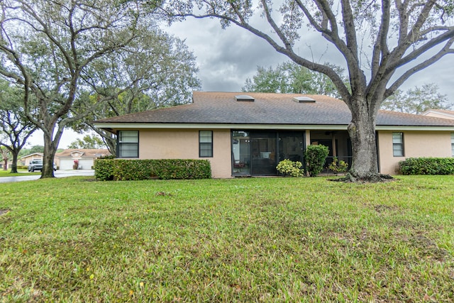 8306 Summersong Ter Unit B, Boca Raton, FL 33496 - exterior space with a sunroom, stucco siding, and a front yard