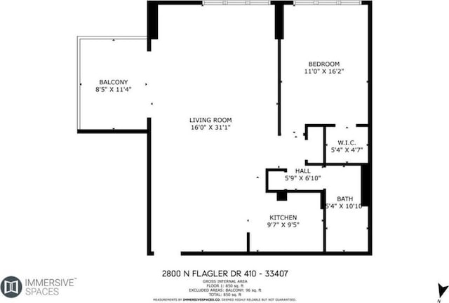 2800 N Flagler Dr Unit 410, West Palm Beach, FL 33407 - view of layout