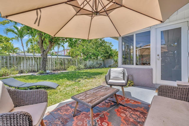 view of patio / terrace with a fenced backyard