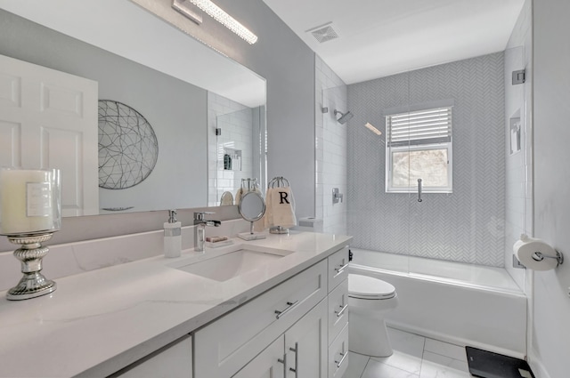 12774 Spikerush Cir, Boca Raton, FL 33428 - bathroom featuring toilet, shower / bath combination, vanity, and visible vents