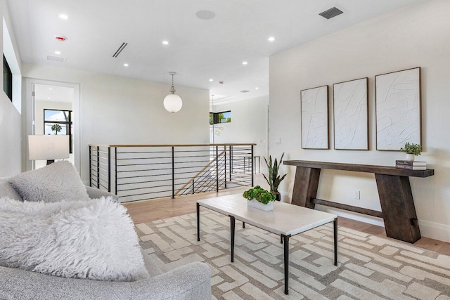 1445 NE 5th Ave, Boca Raton, FL 33432 - living area featuring wood finished floors, recessed lighting, and baseboards