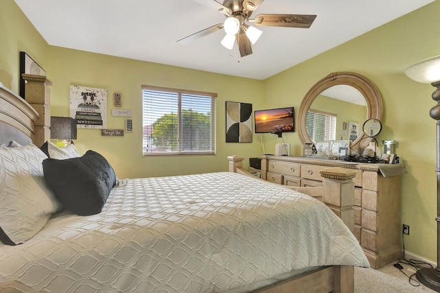 2125 Oakmont Dr, Riviera Beach, FL 33404 - bedroom featuring a ceiling fan, baseboards, and light colored carpet