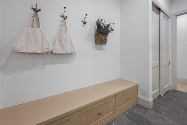 mudroom with baseboards