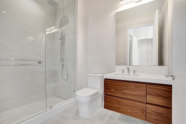 220 SE Mizner Blvd Unit Ph920, Boca Raton, FL 33432 - bathroom with a stall shower, toilet, and vanity