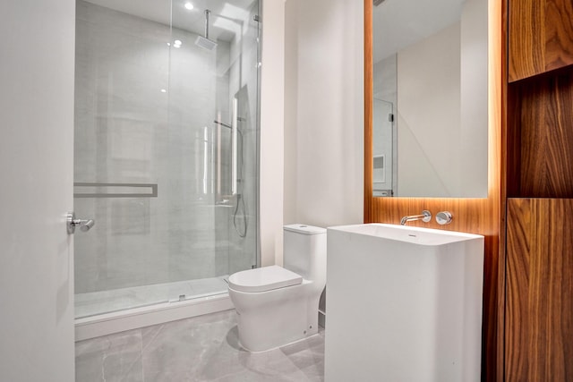220 SE Mizner Blvd Unit Ph920, Boca Raton, FL 33432 - bathroom with a stall shower, toilet, and vanity
