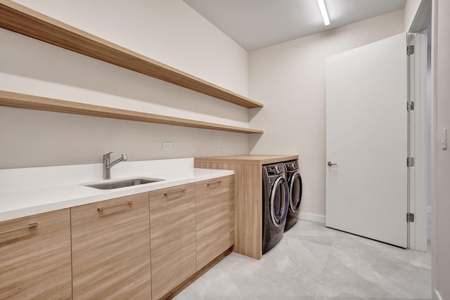220 SE Mizner Blvd Unit Ph920, Boca Raton, FL 33432 - washroom with separate washer and dryer and light marble finish flooring