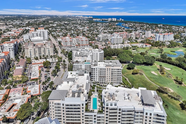 220 SE Mizner Blvd Unit Ph920, Boca Raton, FL 33432 - aerial view of property's location featuring a large body of water, a golf course, and nearby urban area
