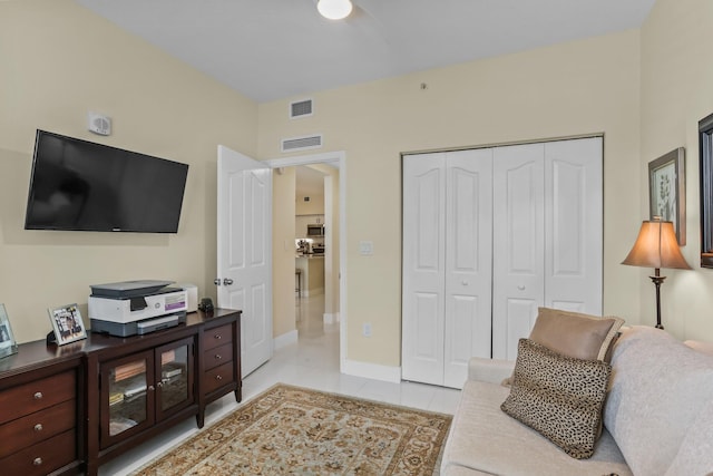 250 NE 3rd Ave Unit 1308, Delray Beach, FL 33444 - interior space with light tile patterned floors, baseboards, a closet, and visible vents