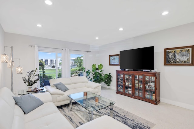 701 NE Harbour Ter Unit 103, Boca Raton, FL 33431 - living area featuring recessed lighting and baseboards