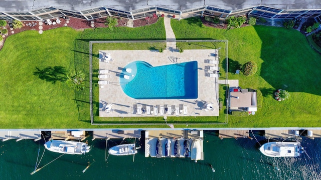 701 NE Harbour Ter Unit 103, Boca Raton, FL 33431 - bird's eye view of a pool area