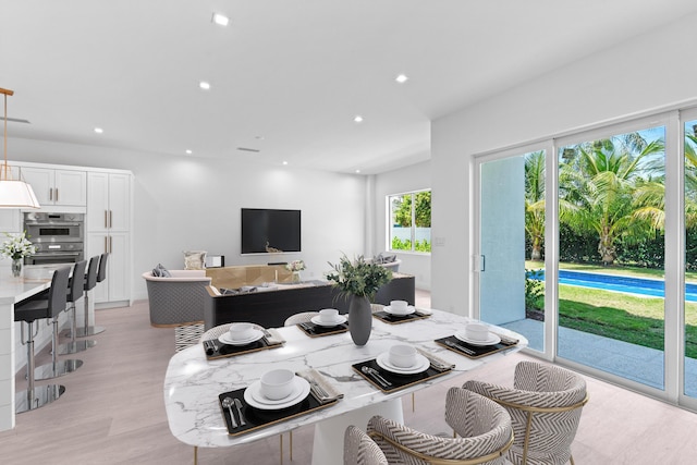126 Auburn Dr, Lake Worth Beach, FL 33460 - dining space featuring light wood-type flooring and recessed lighting