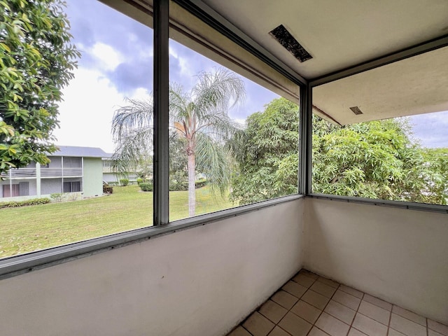 view of unfurnished sunroom