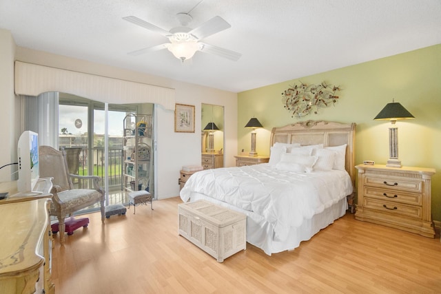 14360 Strathmore Ln Unit 404, Delray Beach, FL 33446 - bedroom featuring a ceiling fan, wood finished floors, and access to exterior