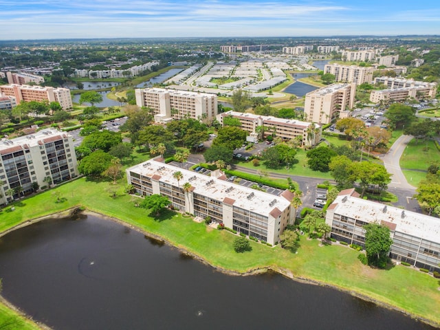 14360 Strathmore Ln Unit 404, Delray Beach, FL 33446 - aerial view featuring a water view and a city view