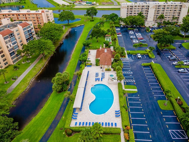 14360 Strathmore Ln Unit 404, Delray Beach, FL 33446 - birds eye view of property featuring a water view