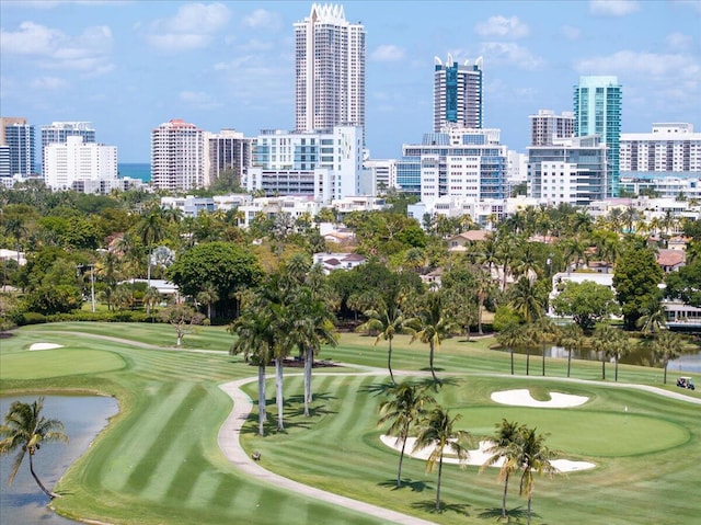 6100 La Gorce Dr, Miami Beach, FL 33140 - surrounding community with a water view and view of golf course