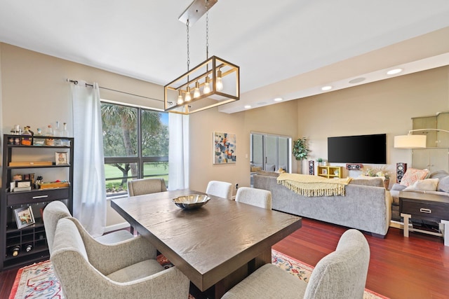 730 Greensward Ct Unit 203J, Delray Beach, FL 33445 - dining space featuring wood finished floors, a chandelier, and recessed lighting