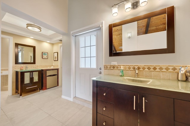 730 Greensward Ct Unit 203J, Delray Beach, FL 33445 - full bath with tile patterned floors and two vanities