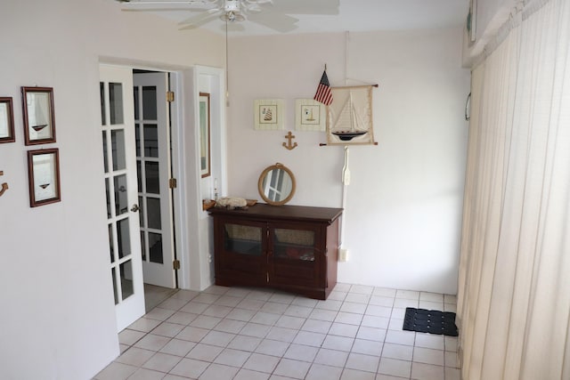 interior space with light tile patterned floors