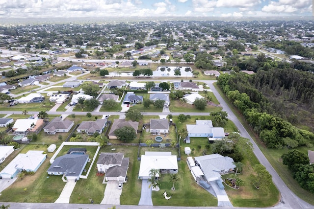 drone / aerial view with a residential view