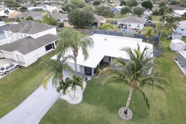 drone / aerial view with a residential view