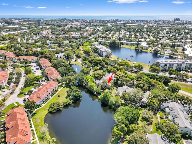 1125 Crystal Way Unit I, Delray Beach, FL 33444 - aerial overview of property's location with a nearby body of water