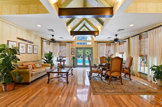 1125 Crystal Way Unit I, Delray Beach, FL 33444 - building lobby with wallpapered walls and high vaulted ceiling