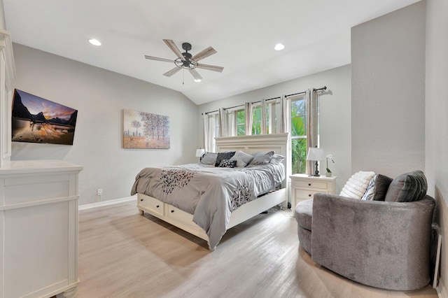 5742 NW 119th Ter, Coral Springs, FL 33076 - bedroom featuring ceiling fan, recessed lighting, baseboards, and light wood-style floors