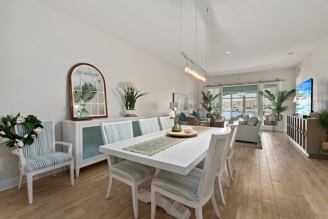 dining room featuring light wood-style flooring