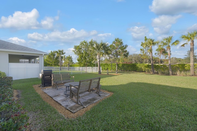 view of yard featuring fence