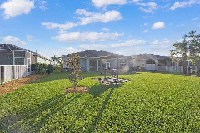 view of yard with fence