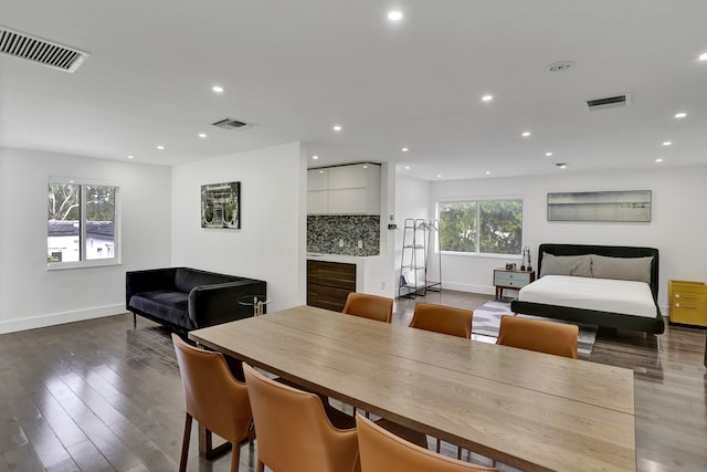 430 NE 121st St, Biscayne Park, FL 33161 - dining area featuring recessed lighting, baseboards, visible vents, and wood finished floors