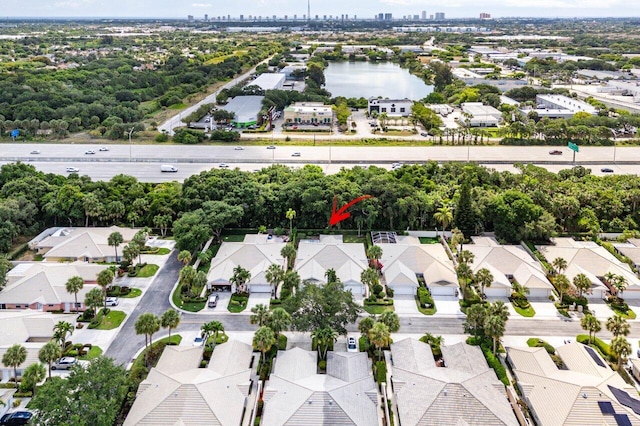 bird's eye view with a residential view