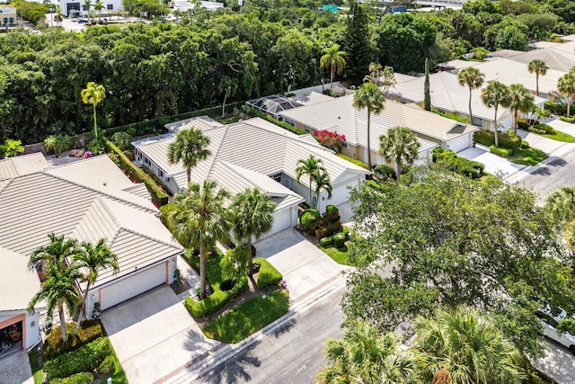 aerial view with a residential view