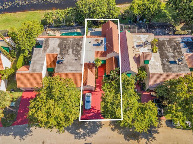 6560 Las Flores Dr, Boca Raton, FL 33433 - view from above of property featuring property boundaries highlighted and a pool