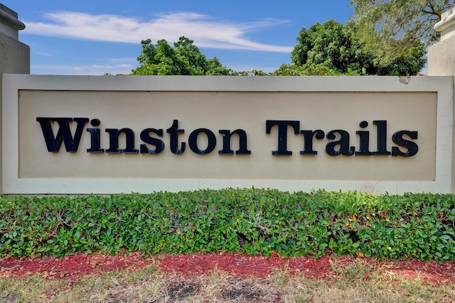 view of community sign