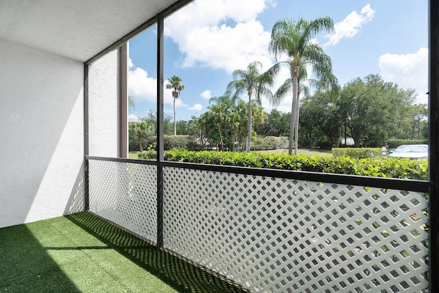 view of unfurnished sunroom