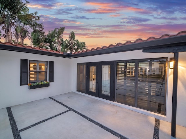exterior space featuring french doors