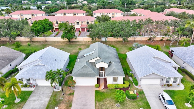 aerial view with a residential view