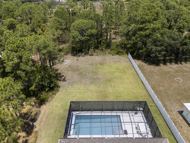drone / aerial view of a forest