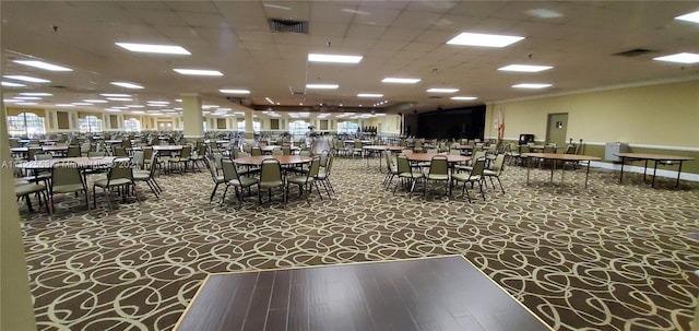 17 Brighton A 17, Boca Raton, FL 33434 - dining space featuring carpet flooring and a paneled ceiling