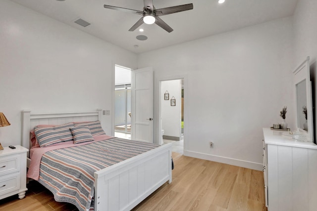 12952 Drayton Rd, North Palm Beach, FL 33408 - bedroom with baseboards, light wood finished floors, and recessed lighting