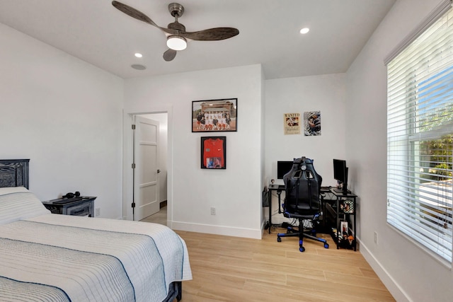 12952 Drayton Rd, North Palm Beach, FL 33408 - bedroom with recessed lighting, baseboards, and light wood-style floors